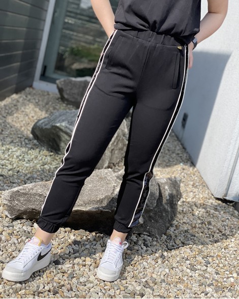Tepláky dámské Twinset s flitrovým pruhem
